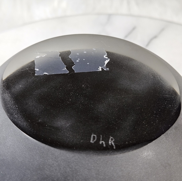 Hand Blown Encased Purple Frosted Art Glass Oil Lamp Candle Signed DHR - Picture 4 of 8